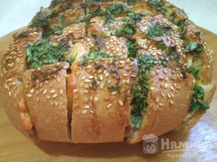 Сырный хлеб с зеленью