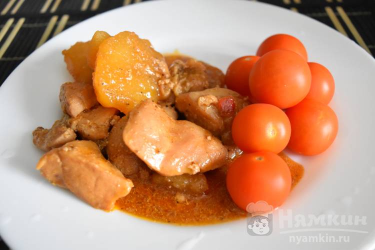 Картошки с копченой курицей | Домашние рецепты