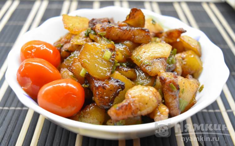 жареная картошка с мясом в мультиварке рецепты | Дзен