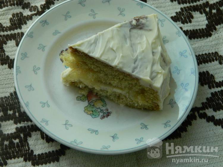 Бисквитный торт с ананасами рецепт с фото пошагово