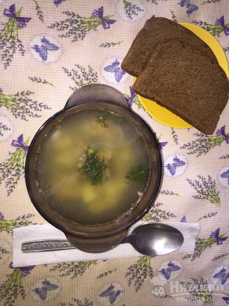 Легкий рыбный суп из консервированной сардины