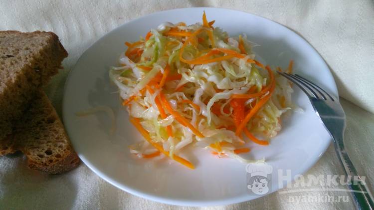 Вкусный салат из свежей капусты с уксусом