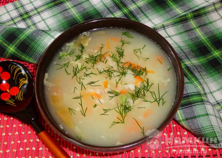 Постный овощной суп с рисом и болгарским перцем