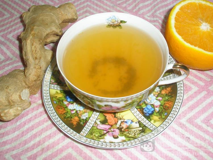 Чай с имбирем и апельсином
