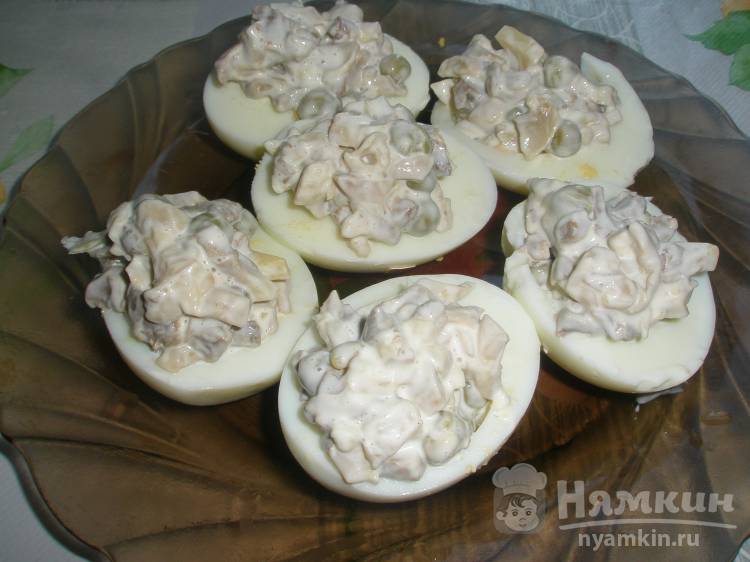 Яйца фаршированные грибами рецепт с фото пошагово