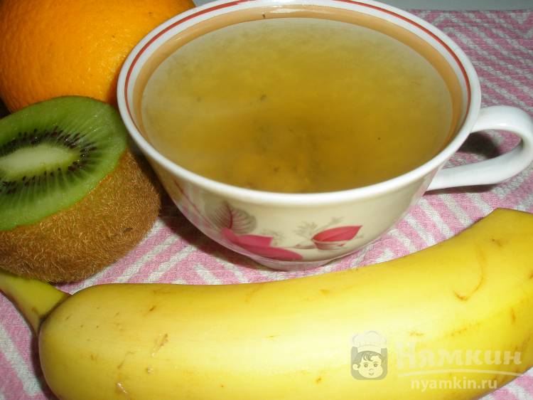 Чай с бананом, киви и апельсиновой цедрой