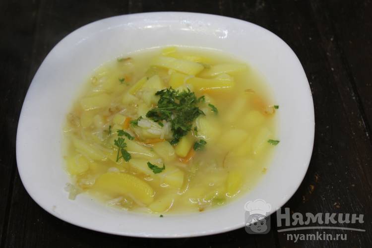 Постный суп с вермишелью и рисом