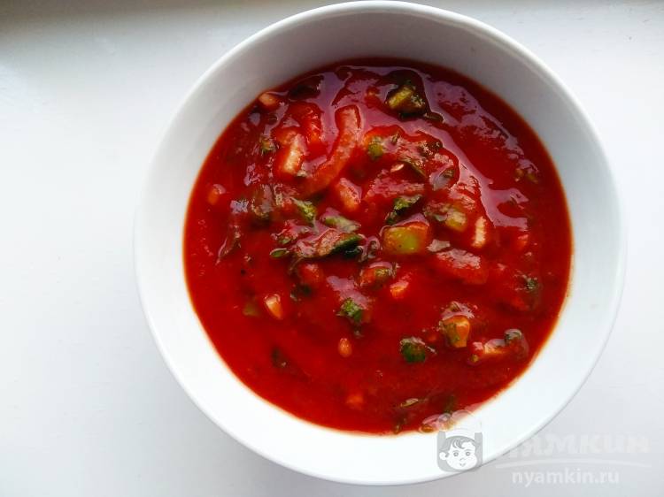 Аппетитный томатный соус с чесноком и зеленью – пошаговый рецепт приготовления с фото