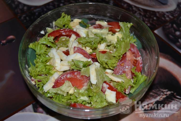 Легкий салат Светофор с помидорами