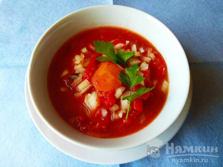 Вкусный томатный суп без картофеля с морковью и перцем