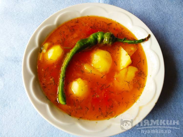Овощной суп с манной крупой и острым перцем