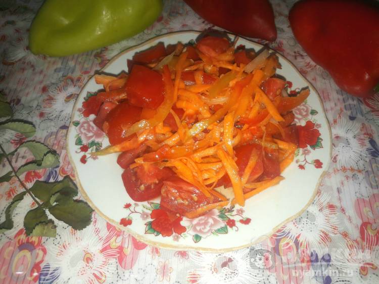 Салат из помидоров, моркови и болгарского перца