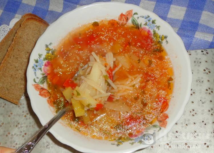 Овощной суп с вермишелью 