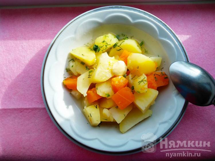 Густой картофельный суп с тыквой и овсянкой