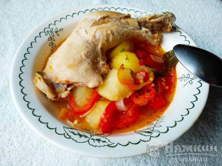 Суп на курином бульоне с вермишелью и овощами