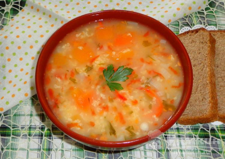 Пшенный суп с тыквой и картошкой