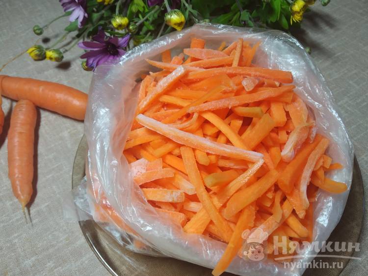 Заморозка моркови для плова
