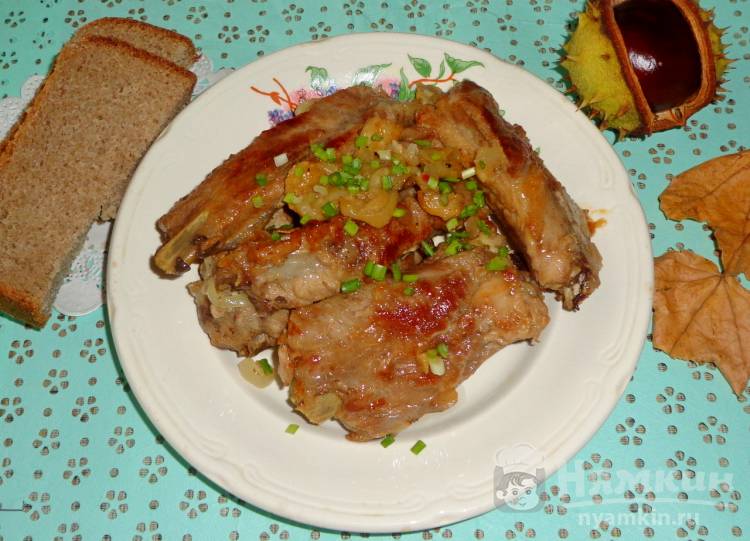 Тушеные свиные ребрышки на сковороде рецепт пошаговый с фото - Nyamkin.RU