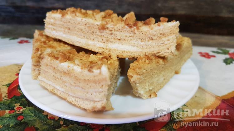Торт Медовик с манно-масляным кремом