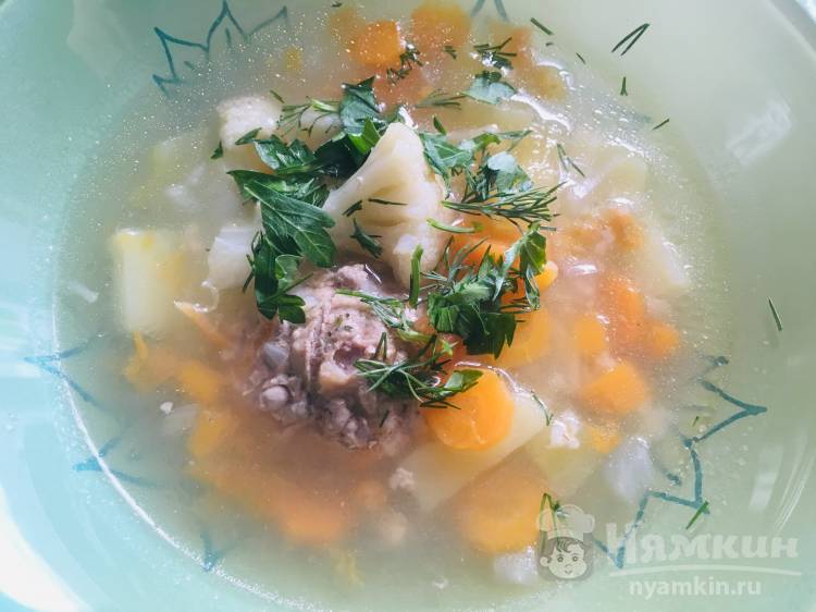 Детский овощной суп с ячневой крупой