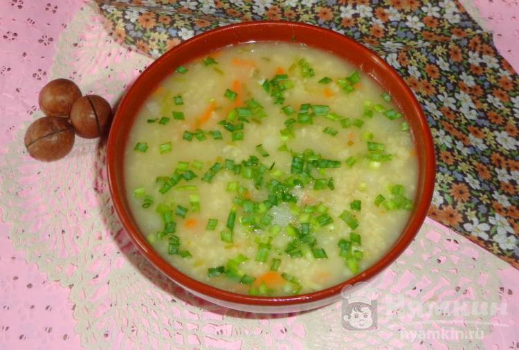 Пшенный суп с картофелем на утином бульоне