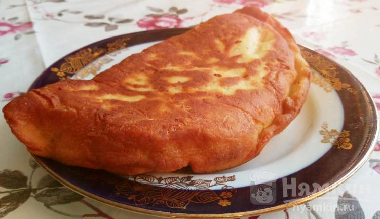 Хачапури с творогом и сыром на сковороде (тесто на кефере)
