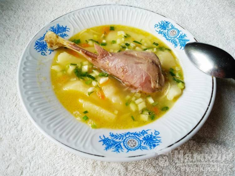 Легкий суп на курином бульоне с вермишелью и свежим огурцом