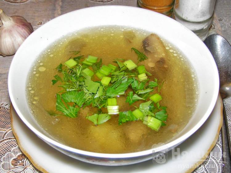Постный грибной суп с консервированными шампиньонами