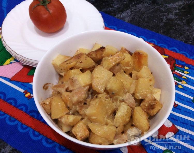 Запеченный картофель с яблоком