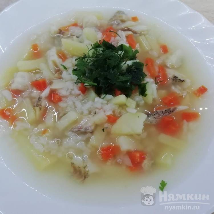 Рыбный суп из минтая с пшеном и картошкой