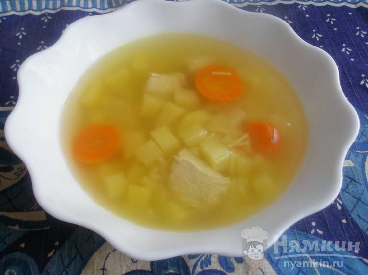 Суп для детей из индейки с яичной вермишелью
