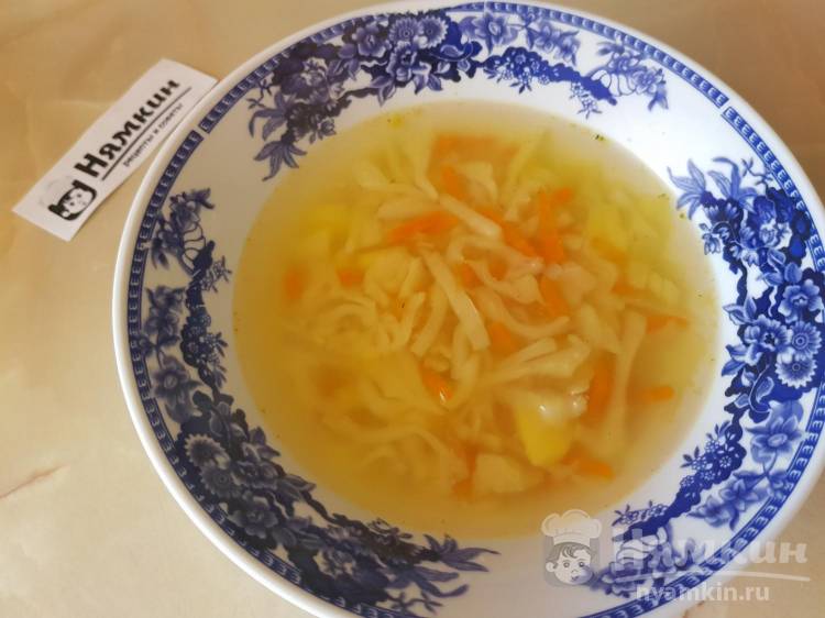 Лёгкий овощной суп с бульонным кубиком