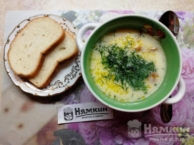 Сырный суп с копченой курицей – рецепт с фото домашнего приготовления