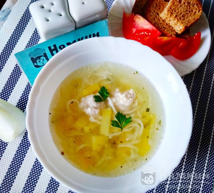 Рецепт супа с фрикадельками из фарша с фото пошагово с картофелем