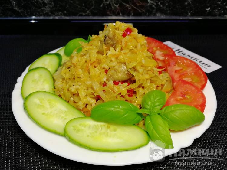 Рис с капустой — простой вкусный рецепт