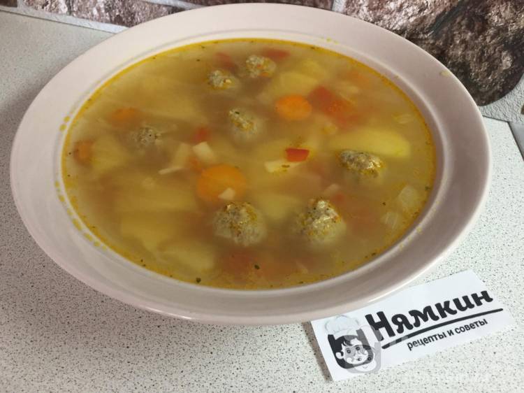 Вариант 2: Быстрый рецепт супа с фрикадельками из индейки