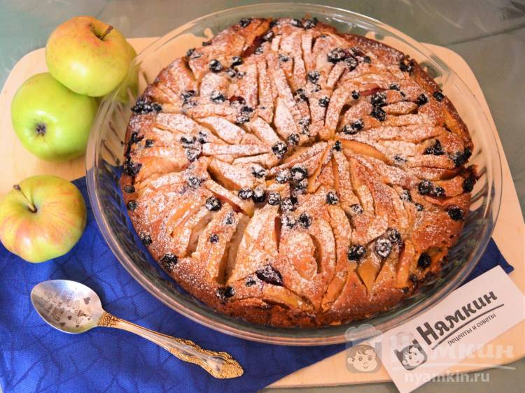 Пирог с яблоками и черной смородиной. Рецепт с фото