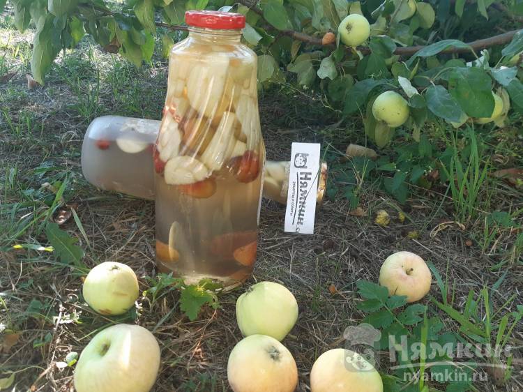Яблочный компот с алычой и вишней на зиму