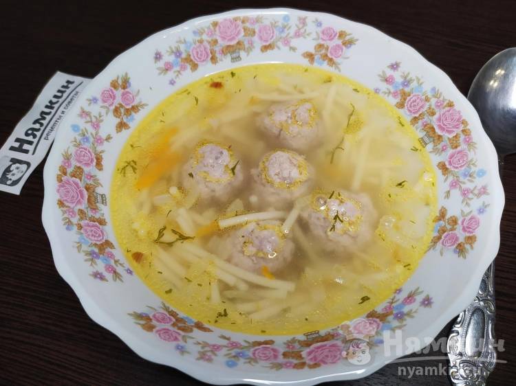 Суп с фрикадельками и яичной домашней лапшой на скорую руку пошаговый рецепт с фото