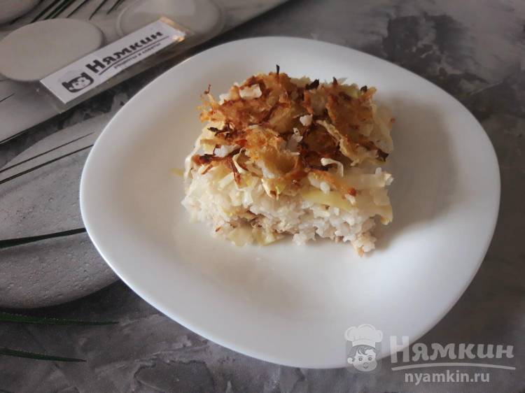 Рисовая запеканка с мясом и капустой в духовке