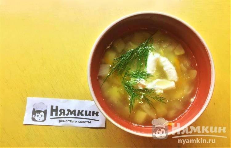 Постный овощной суп с кабачками по-крестьянски