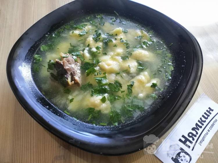 Куриный суп с галушками по бабушкиному рецепту