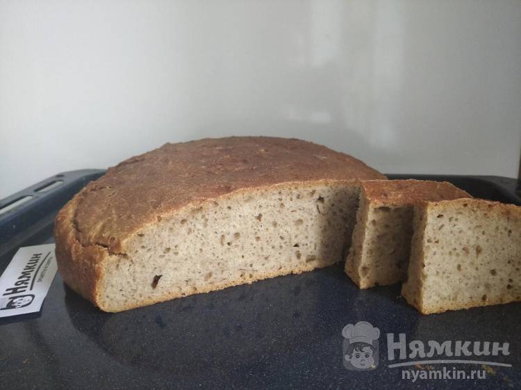 Формовой ржано-пшеничный хлеб без дрожжей в духовке