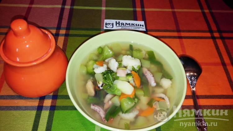 Суп из морепродуктов с овощами: полезный и ароматный