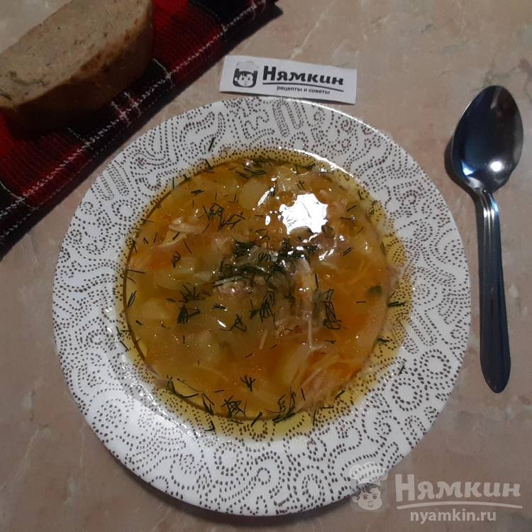Простой суп с помидорами и вермишелью