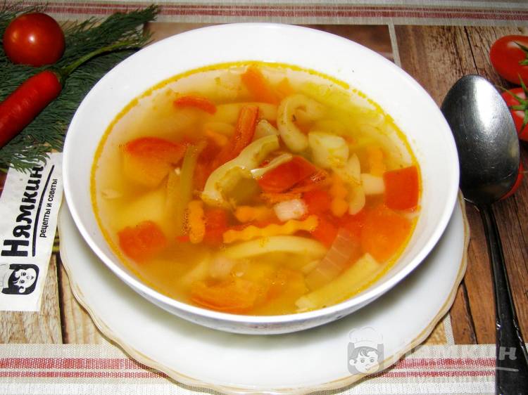 Суп Паприкаш с замороженными овощами