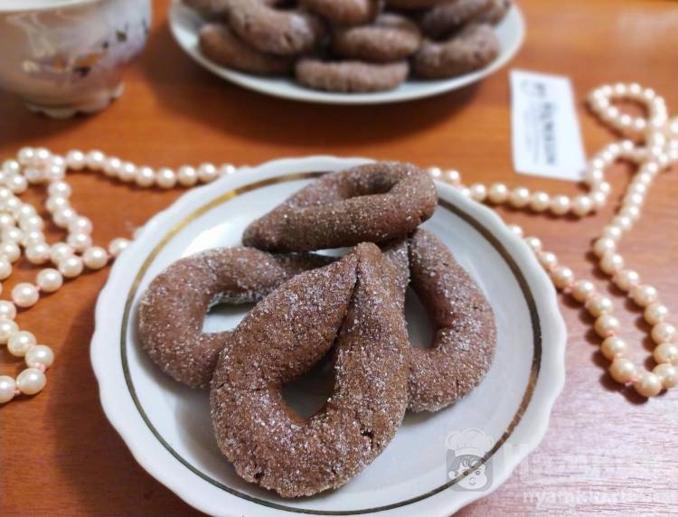 Шоколадное печенье с сахаром: рассыпчатое и ароматное