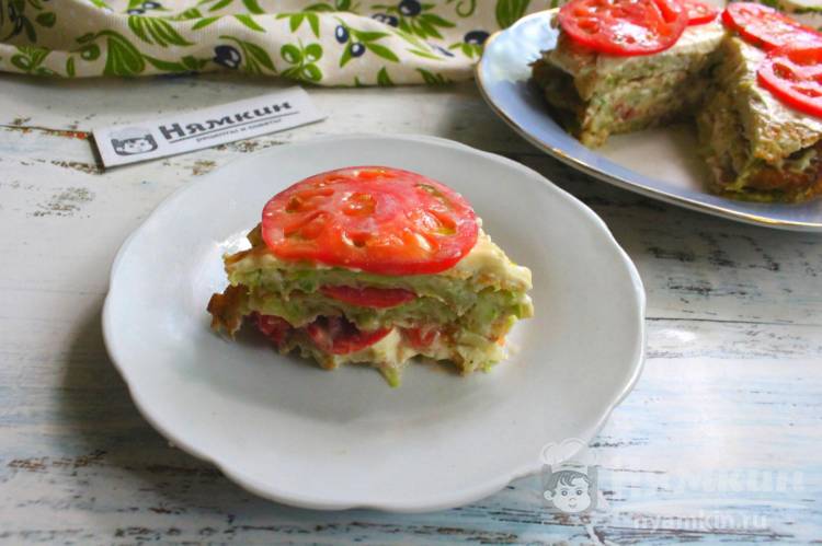 Кабачковый торт с помидорами и чесноком: вкусный и сочный