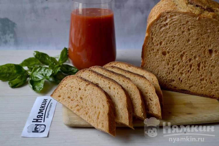 Хлеб на ржаной закваске с томатным соком в хлебопечке