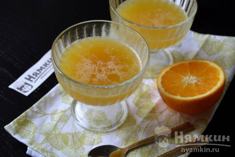 Желе из апельсинового сока и манго без сахара